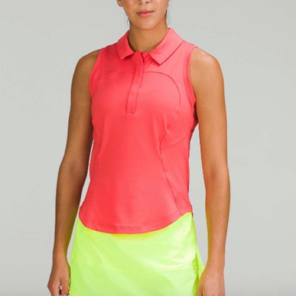 lululemon athletica Tops - Lululemon Quick-Dry Sleeveless Polo Shirt in Pale Raspberry